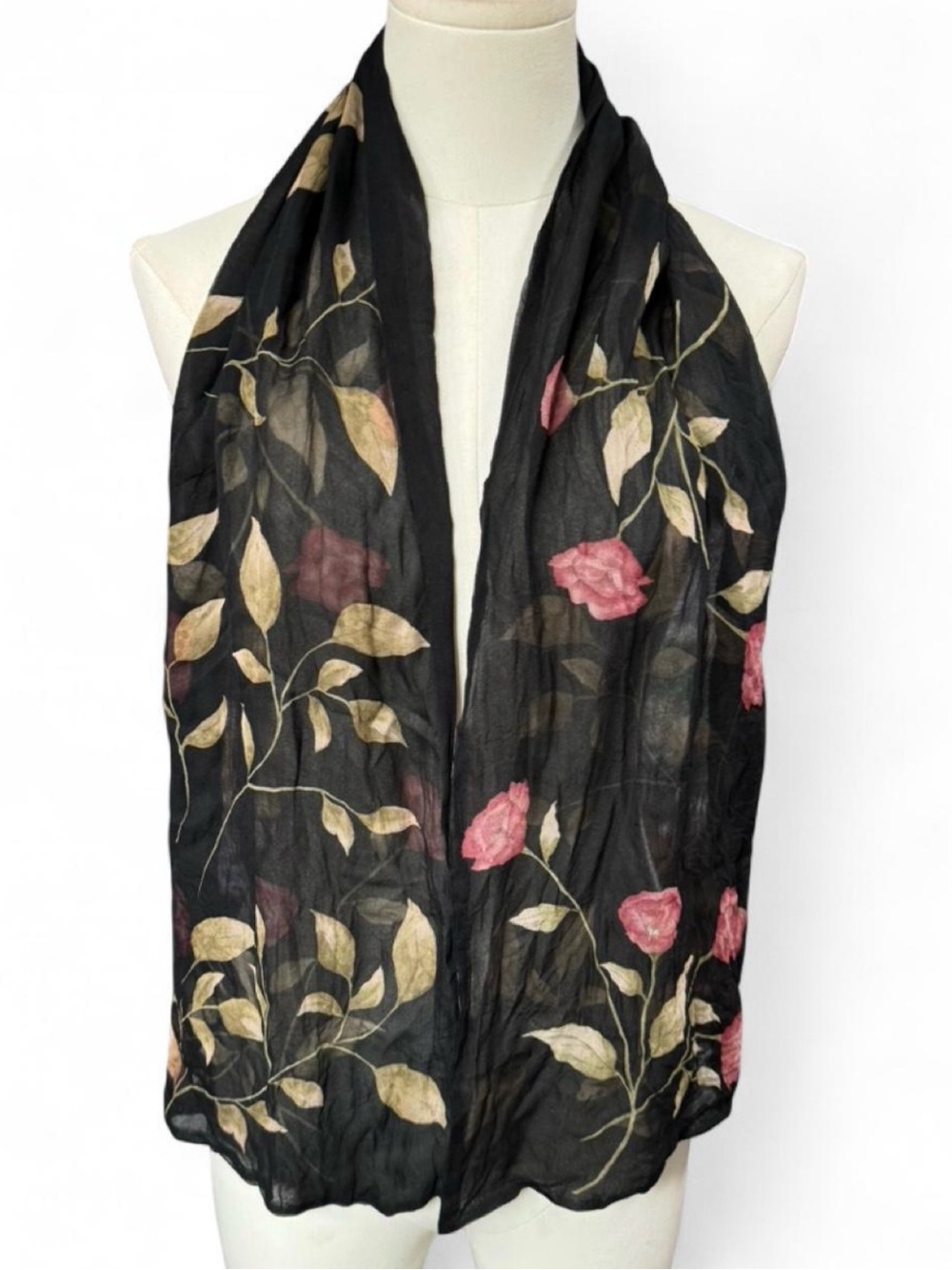 🌹Vintage Coach 100% Silk Double-Sided Rose Scarf 🌹